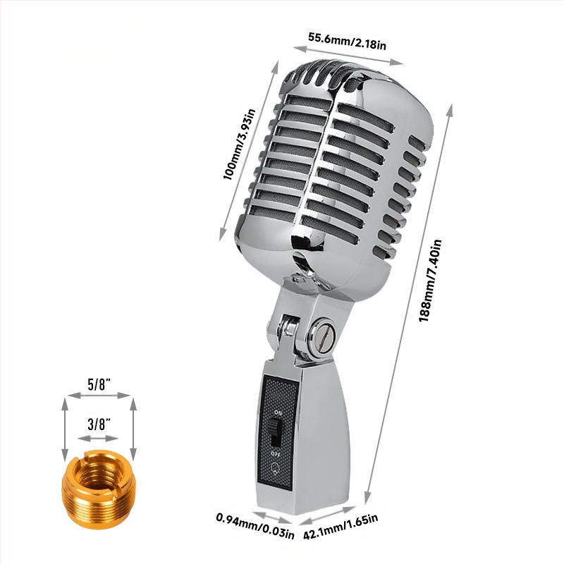 GM-55 δυναμικό μικρόφωνο XLR για σκηνή και ζωντανές εμφανίσεις, απόκριση συχνοτήτων 20 Hz–20 kHz, SNR ≥95 dB, έξοδος XLR, κατάλληλο για σκηνή, KTV και συνεντεύξεις