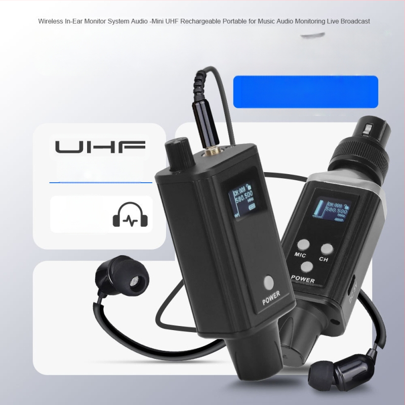 DS100 Ασύρματο Σύστημα Ακουστικού Μονιτορ για Σκηνές Παραστάσεις - Ενσωματωμένη μπαταρία 1000-1200 mAh, αυτονομία 3-6 h, SNR ≥95 dB, Συμβατό με Lavalier/Live-Broadcast/KTV μικρόφωνα