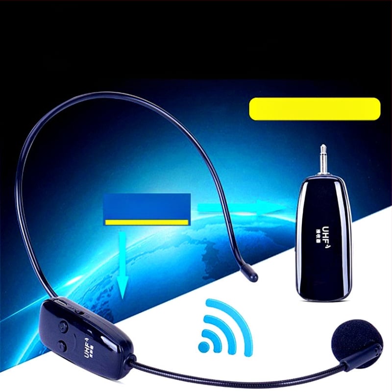 XYD02 UHF belaidis ausų headset mikrofonas su superkardioidine jautimo charakteristika, įmontuota 300–500 mAh baterija, veikimo laikas 3–6 valandos