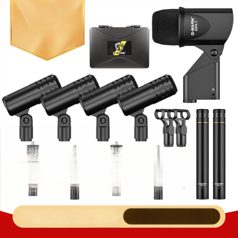 Σετ μικροφώνων για ντράμς επί σκηνής, πυκνωτικά, καρδιοειδή, κατάλληλα για μουσικά όργανα και ζωντανές εμφανίσεις, μοντέλο 4.7, με δυνατότητα ασύρματης σύνδεσης