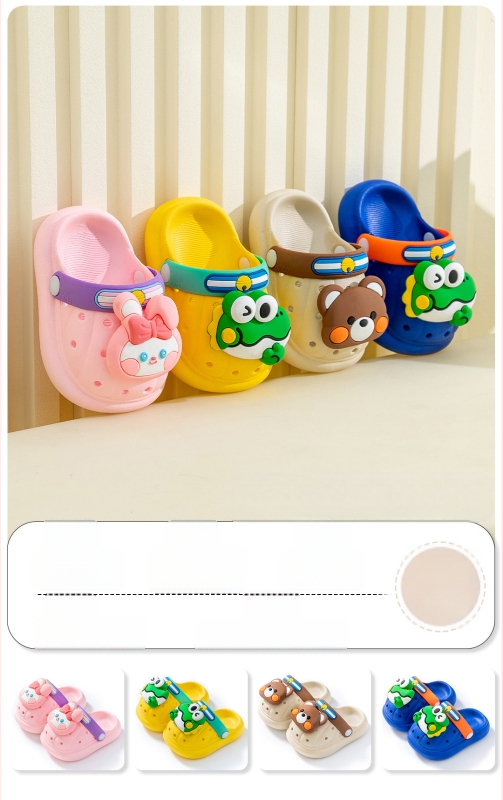 Bērnu PVC pludmales sandales ar mīkstu zoli, neitrāls/abiem dzimumiem, karikatūru dizains, iekšējai un ārējai nēsāšanai, vecums 4–12 gadi.