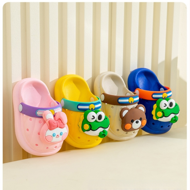 Bērnu PVC pludmales sandales ar mīkstu zoli, neitrāls/abiem dzimumiem, karikatūru dizains, iekšējai un ārējai nēsāšanai, vecums 4–12 gadi.