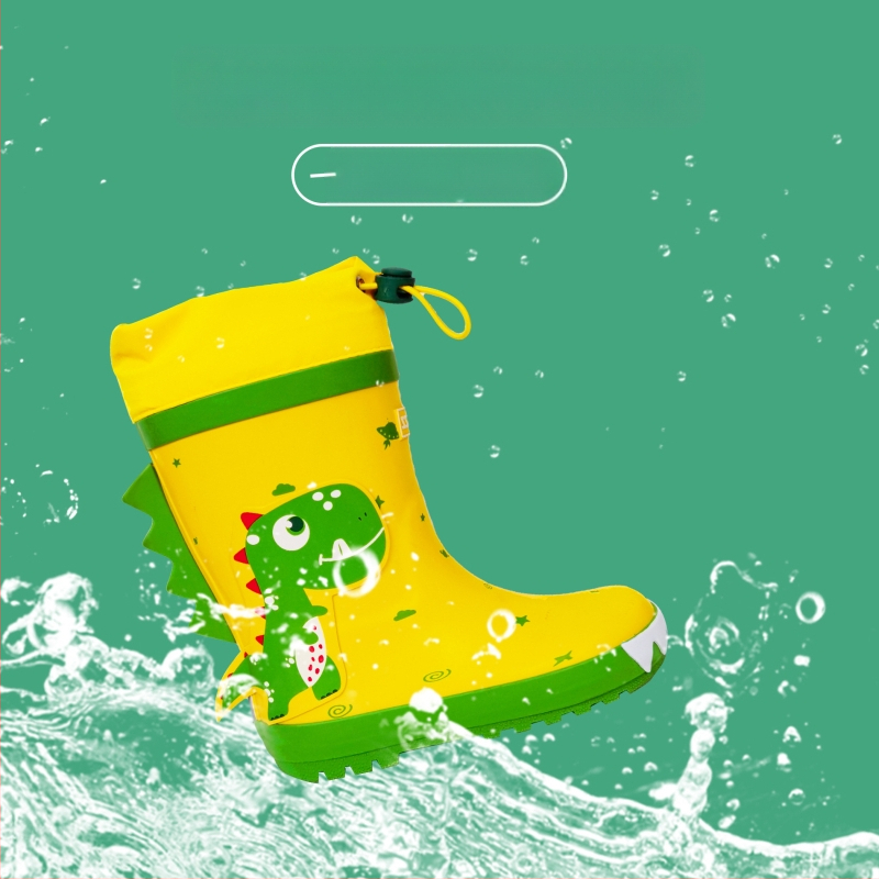 Bērnu lietusszābaki – Dinozaurs-Unikorns sērija ar zīmēto dizainu, augšējā daļa no gumijas, rudens-ziema, vecums 4–12 gadi