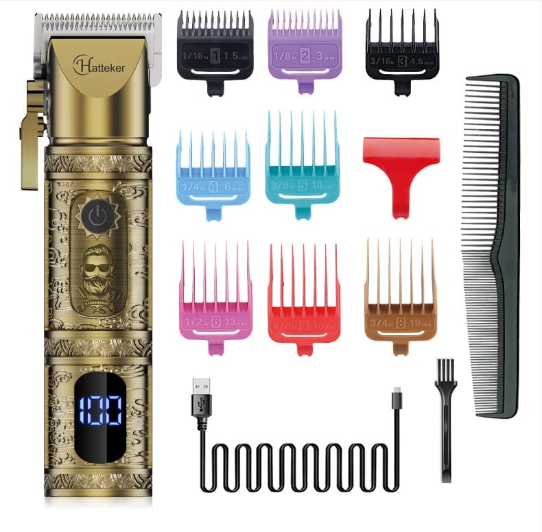 Електрическа подстригваща машина за коса с четков мотор, нож от неръждаема стомана, вградена батерия 2000–4000 mAh, време на работа 3–6 ч