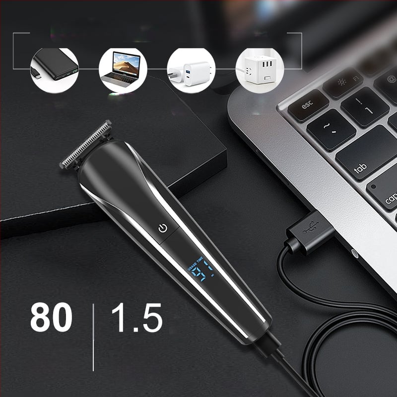 Έξι σε ένα πολυλειτουργικό ηλεκτρικό κουρευτικό μαλλιών με οθόνη LCD, περίβλημα από ABS, περιλαμβάνει ψαλίδια γλυπτικής, τρίμερ φρυδιών και σετ ξυριστήρα