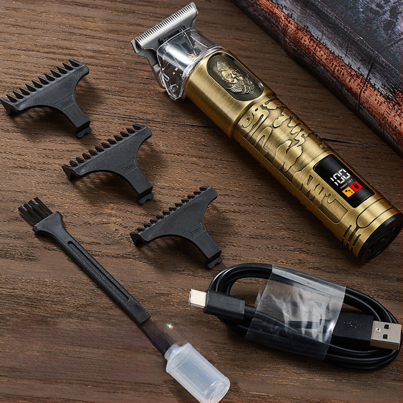 Ηλεκτρική μηχανή κοπής μαλλιών με ψηφιακή οθόνη, βούρτσα κινητήρα, λεπίδες από ανοξείδωτο ατσάλι, αδιάβροχη κατασκευή, διάρκεια μπαταρίας 1–3 ώρες