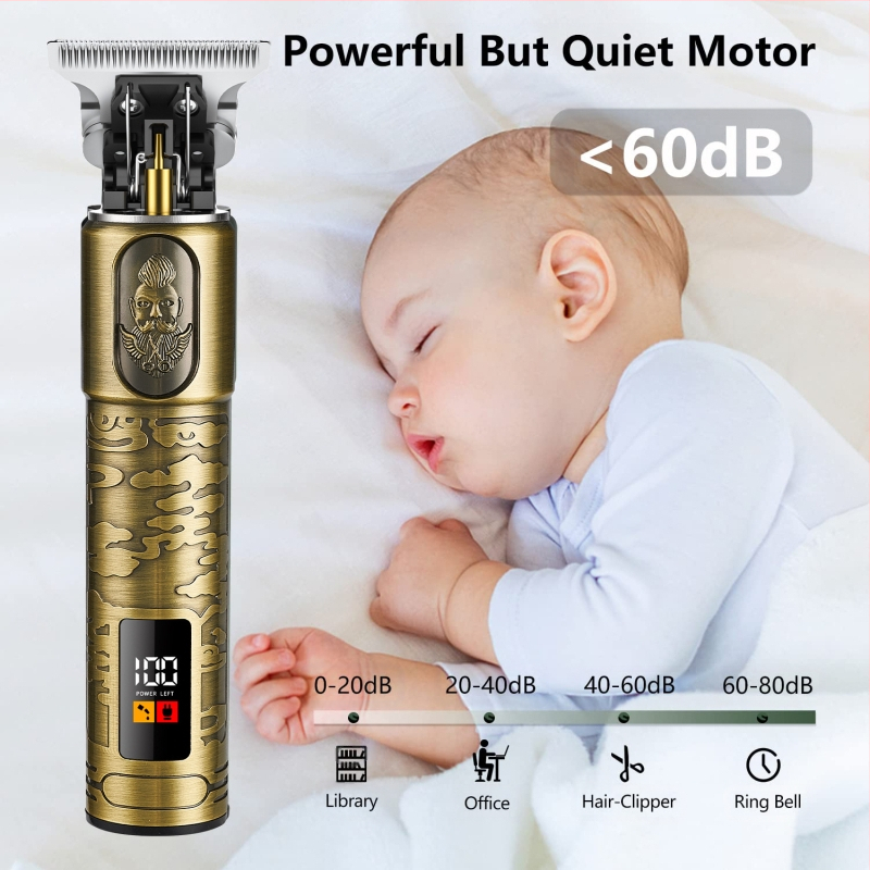 Ηλεκτρική μηχανή κοπής μαλλιών με ψηφιακή οθόνη, βούρτσα κινητήρα, λεπίδες από ανοξείδωτο ατσάλι, αδιάβροχη κατασκευή, διάρκεια μπαταρίας 1–3 ώρες