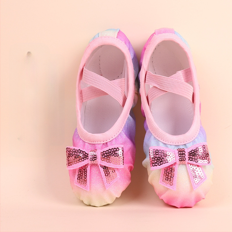 Bērnu baleta zābaki meitenēm – elpojošs auduma augšējais, gumijas zole, mīksta zole baleta nodarbībām