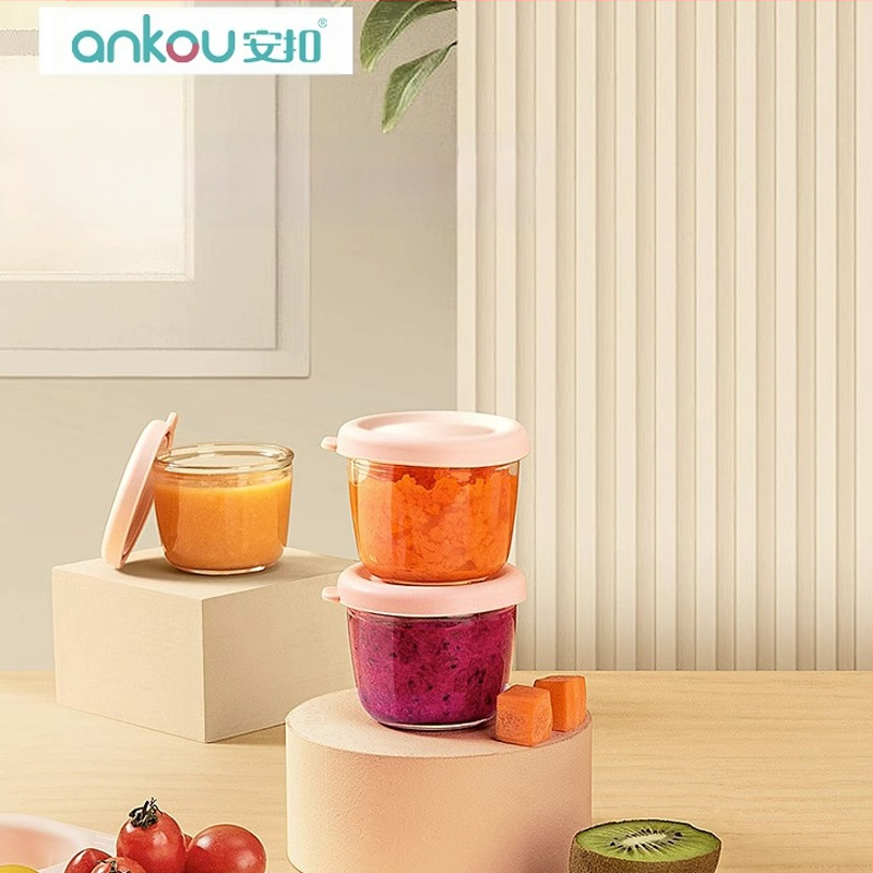 ANKOU stiklo kūdikių maisto laikymo dėžutė - vaikams nuo 3 mėnesių, modernus paprastas stilius, pristatyta 2023 m.