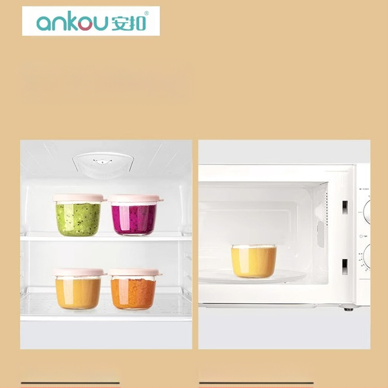 ANKOU stiklo kūdikių maisto laikymo dėžutė - vaikams nuo 3 mėnesių, modernus paprastas stilius, pristatyta 2023 m.