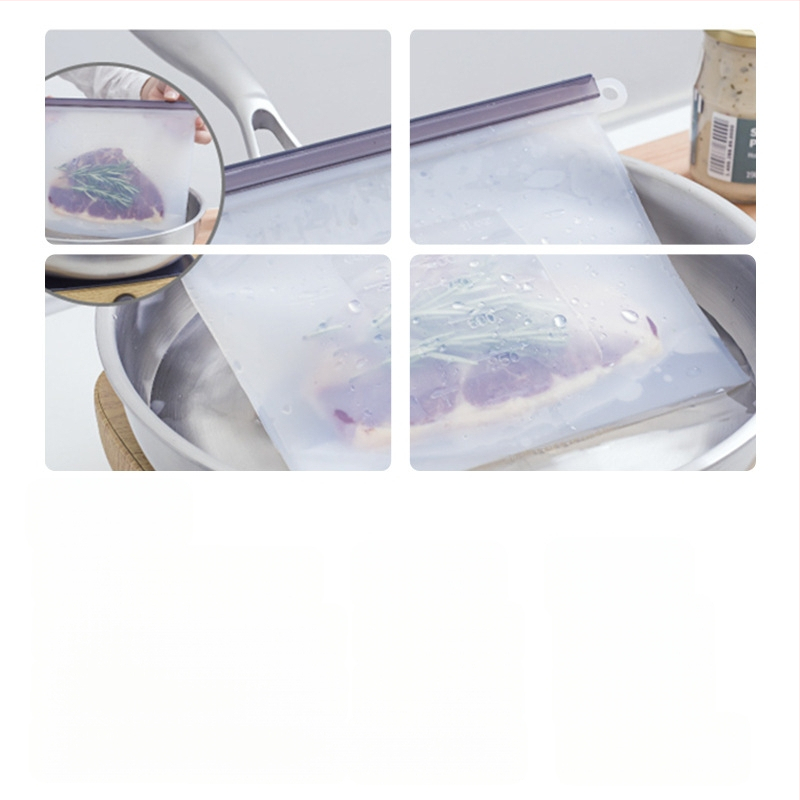 Meirelle Silikono Šviežumo Maišelis, Vakuuminis Užraktas Šaldytuve, Mikrobangų Krosnelė Saugus, -30°C iki 180°C, Antibakterinė