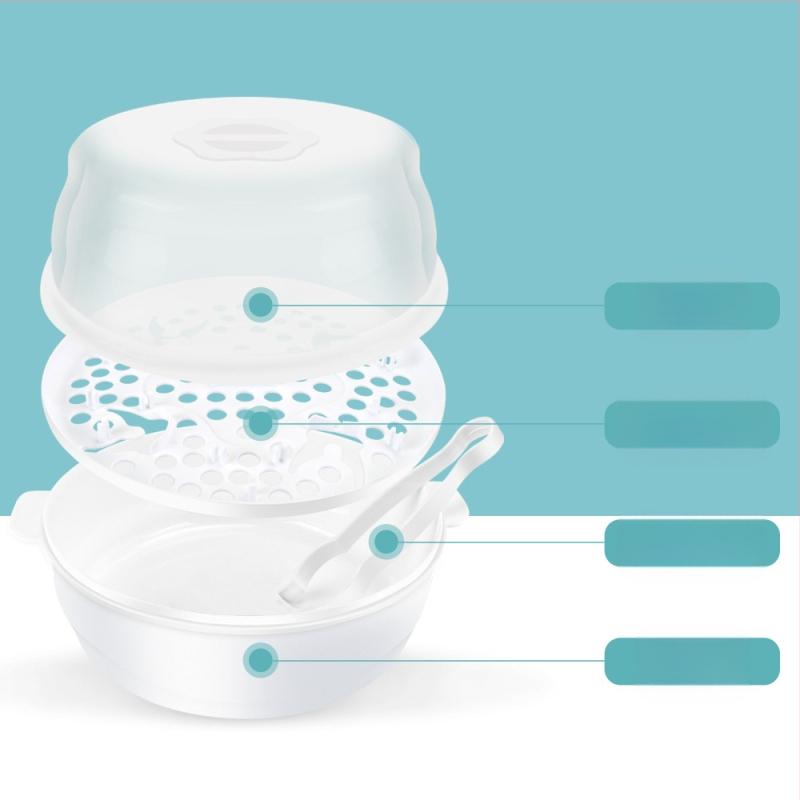 JOYREN Sterilizator bočica u mikrovalnoj pećnici, parni sterilizator, PP materijal, otporan na visoke temperature, za posuđe i igračke, od 3 mjeseca