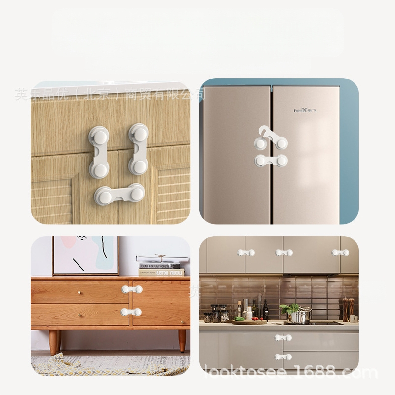 Daugiafunkcinis vaikų apsauginis užraktas, apsauga nuo prispaudimo, tinkamas stalčiams, spintelėms ir šaldytuvo durelėms — Looktosee