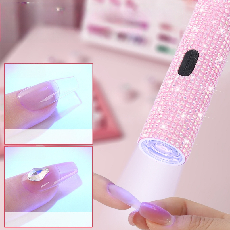 Nagu UV LED lemputė geliniams nagams – nešiojama, rankinė, su baterijomis, modelis J10 Diamond Word Light