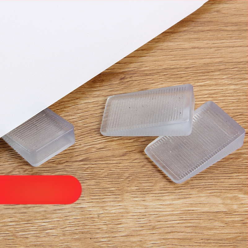 Японски стил прозрачно клиновидни подложки за краката на мебели за регулиране на нивото, PVC антихлъзгащи, износоустойчиви – 4 броя