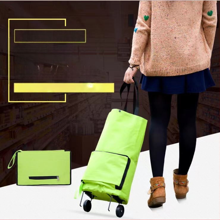 Τσάντα με ρόδες για αγορές, αδιάβροχο ύφασμα Oxford, προσαρμοσμένη εκτύπωση, θερμική μεταφορά, χωρητικότητα 15 kg