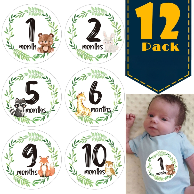 Одеяло за отбелязване на месеци със стикери за снимки, хартиени изделия; персонализируемо с печатано лого; лицензиран частен етикет; подходящо за новородени и бъдещи майки