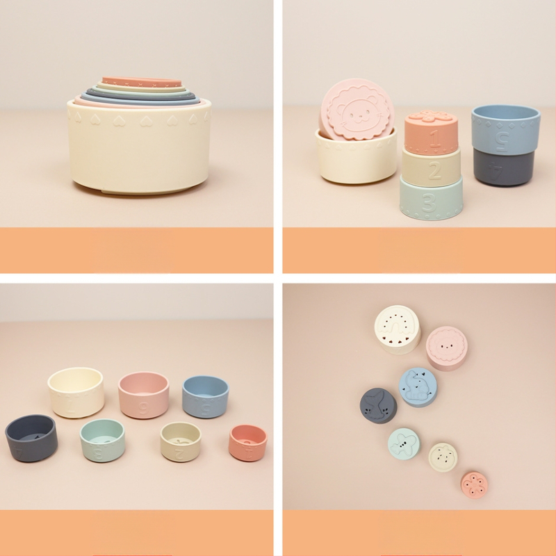 Mirake Bērnu Silikona Saliekamās Krūzītes – Izglītojoši Žāvējami Bloki, Vecuma 0–2 gadi, Iepakojums Konfekšu Maisiņā, Rudens 2024 Izlaidums