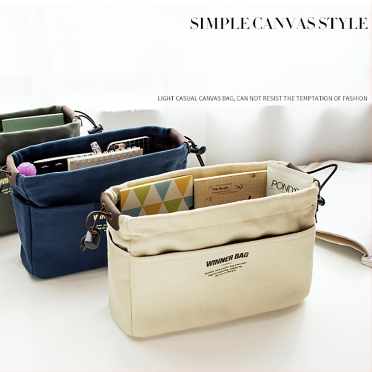 Платнена многофункционална чанта за съхранение с буквен дизайн за ученици; подплата от платно; градски минималистичен стил; унисекс