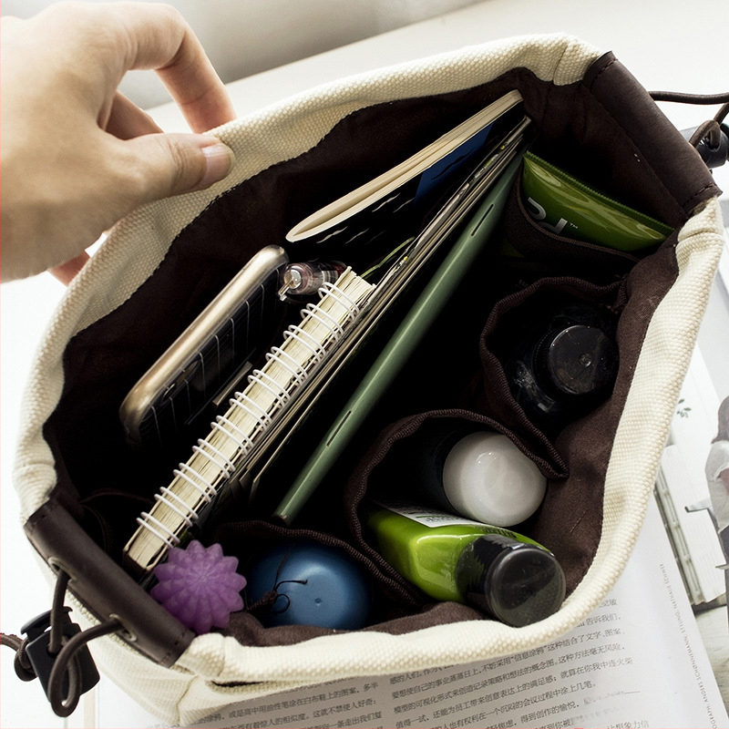 Платнена многофункционална чанта за съхранение с буквен дизайн за ученици; подплата от платно; градски минималистичен стил; унисекс