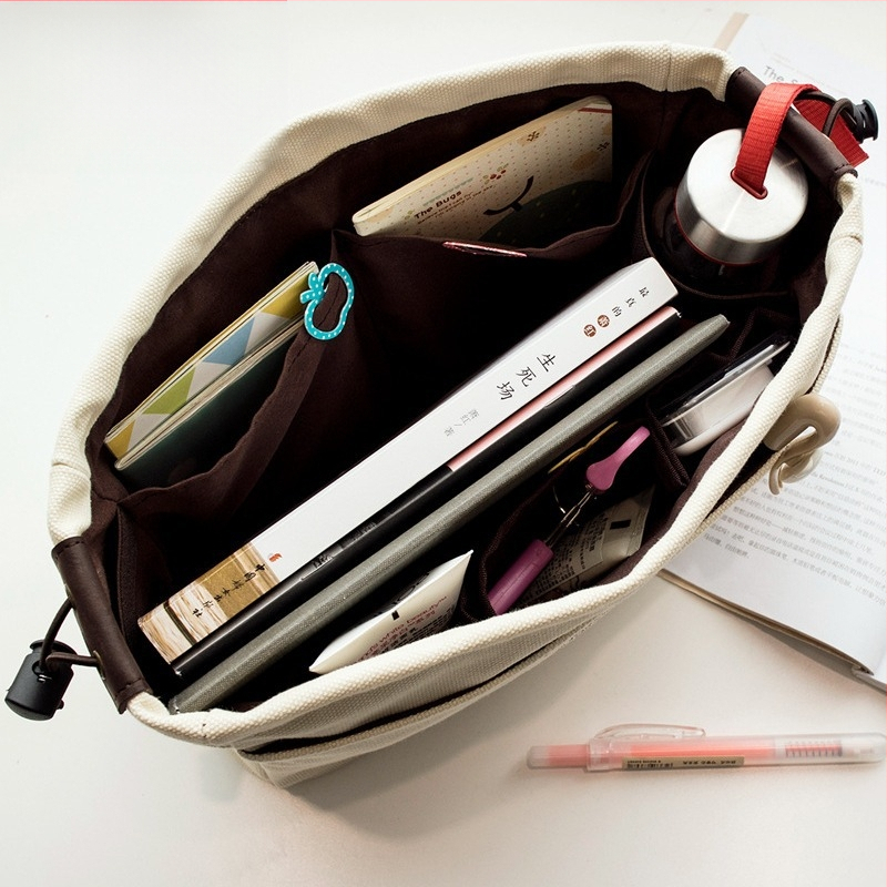 Платнена многофункционална чанта за съхранение с буквен дизайн за ученици; подплата от платно; градски минималистичен стил; унисекс