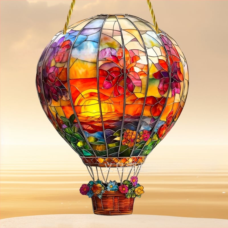 Χρωματιστός 2D ακρυλικός κρεμαστός με αερόστατο για διακόσμηση τοίχου και παραθύρου