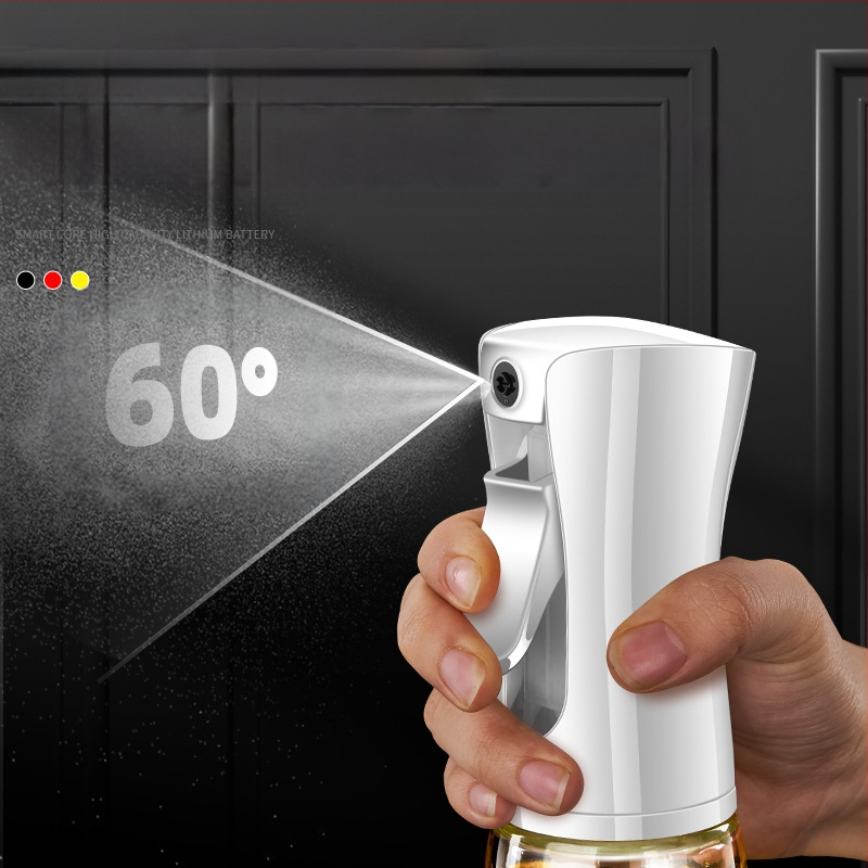 Stiklinis aliejaus purškimo buteliukas – paspauskite purškimui, šiuolaikiškas minimalistinis stilius, spausdintas logotipas, aliejaus buteliukas