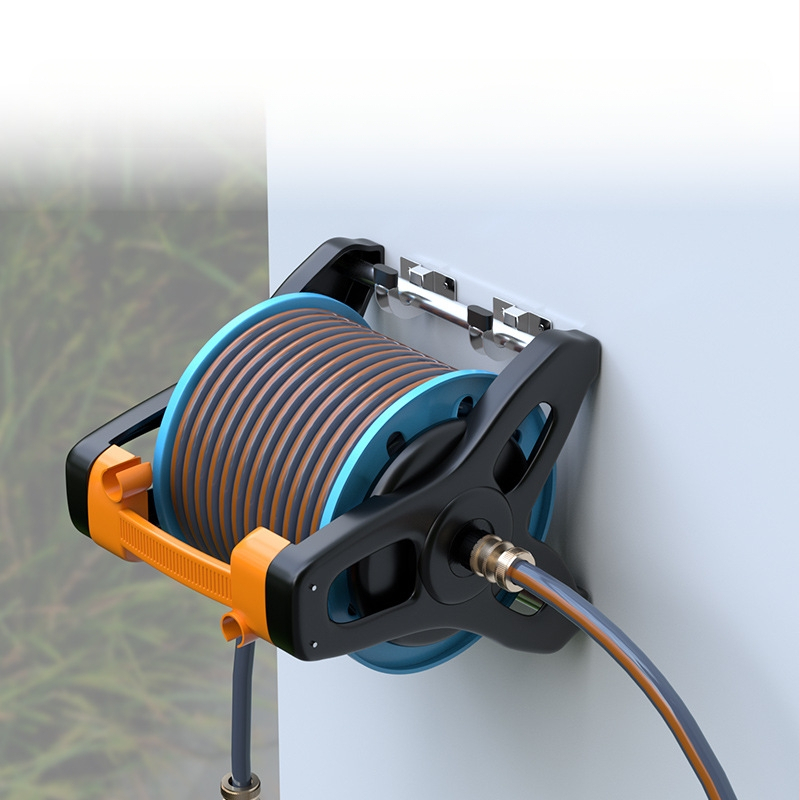 Стенно монтиран държач за градински маркуч с галванизирана метална рамка; Тегло: 25; Материал: галванизиран метал