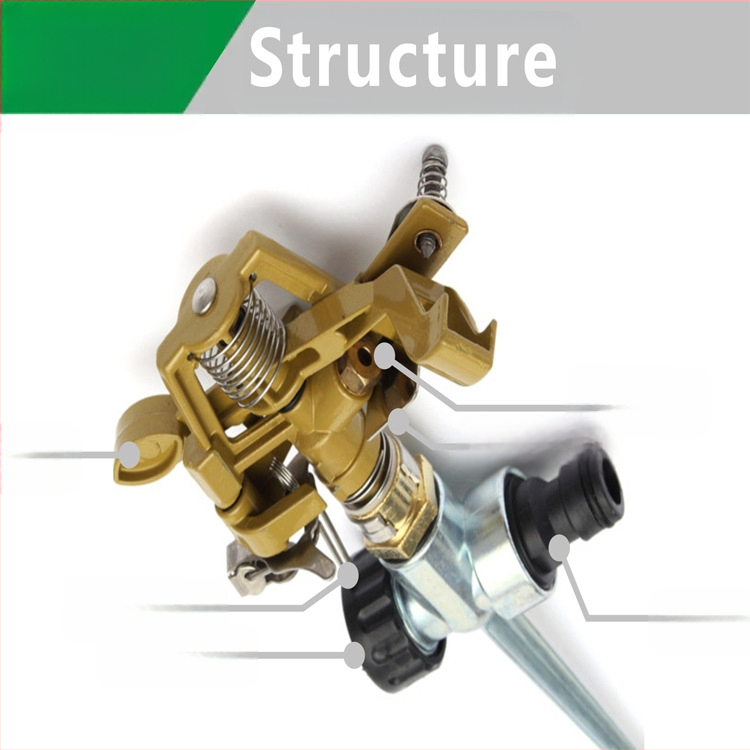 Yuka ακροφύσιο ψεκασμού για πότισμα κήπου — κράμα ψευδαργύρου και χαλκού, εύκολο στη χρήση, βελτιώνει την απόδοση, 4 ή 6 σημεία ψεκασμού