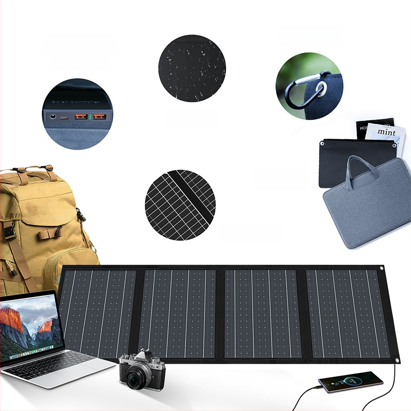 Sulankstoma lauko saulės panelė 40W, USB greitas įkrovimas, 5V išvestis