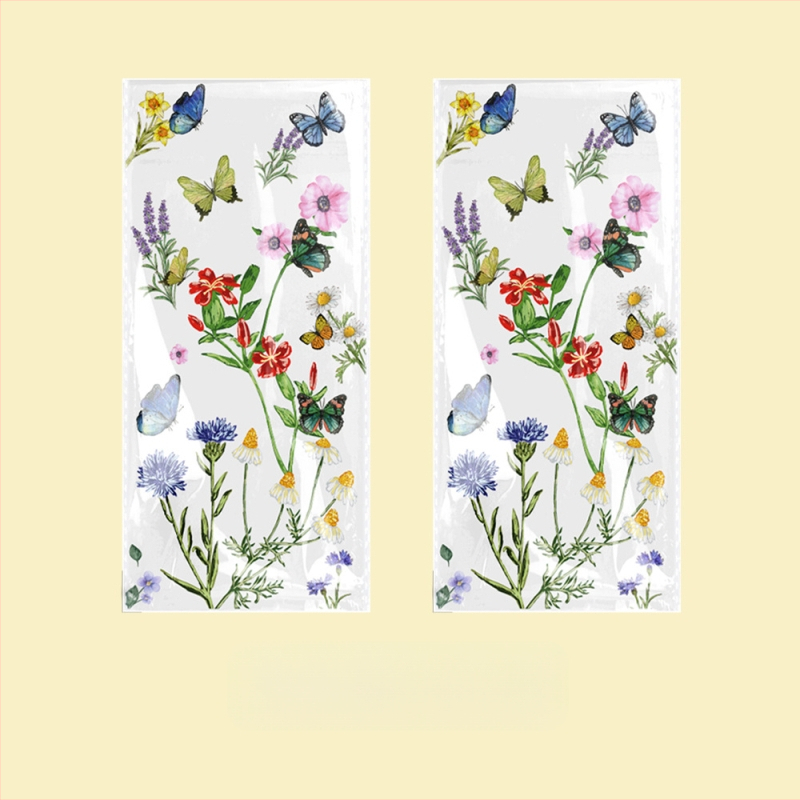 Plastikinė dovanų maišelė vestuvėms ir gimtadienio šventėms, su mažais gėlių motyvais, be logotipo