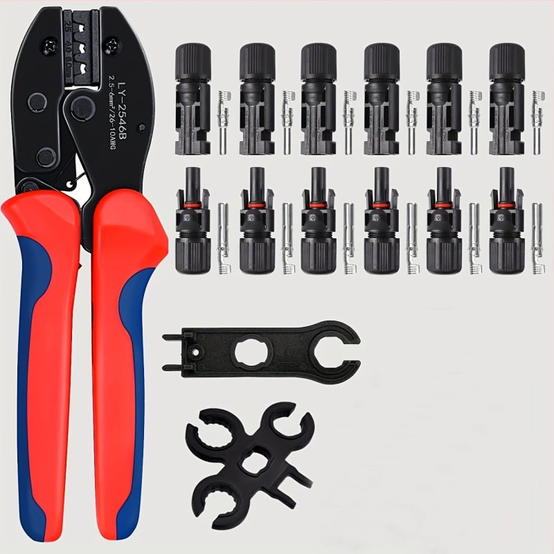 Krimp kliješta MC4 za solarni konektor, PV terminale, ravna glava, 2,5/4/6 mm²