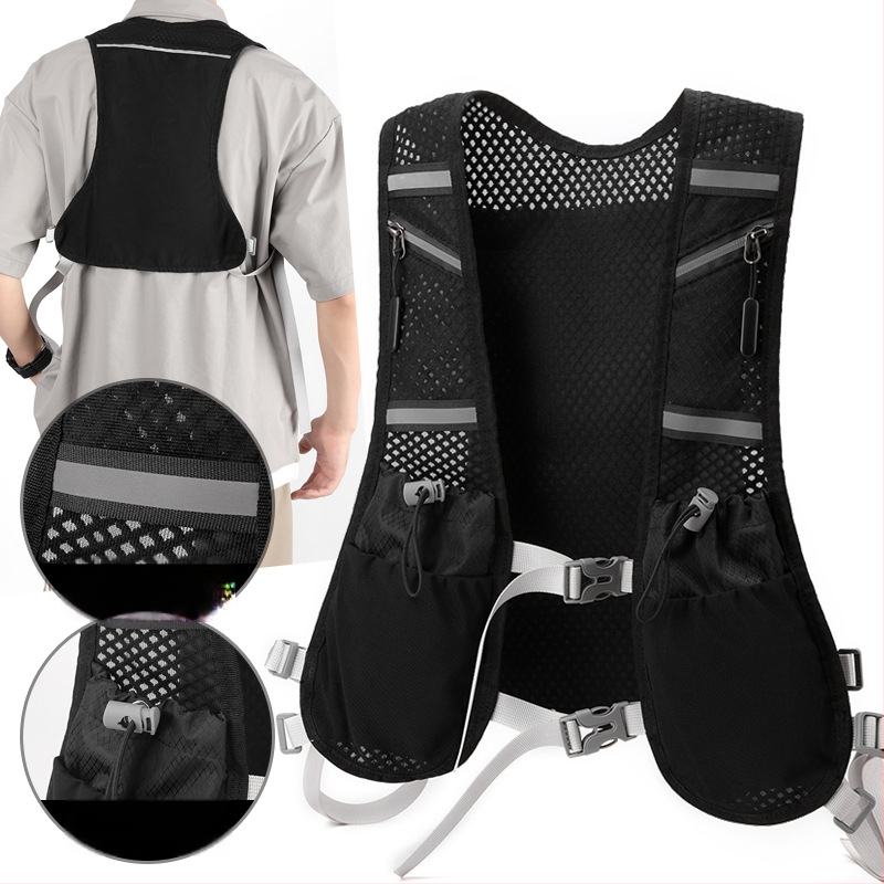 Krūšu soma ārējai riteņbraukšanai, vīrietim, ultraviegla neilona soma ar izliektu plecu siksnu, elpojoša, piemērota riteņbraukšanai un pārgājieniem