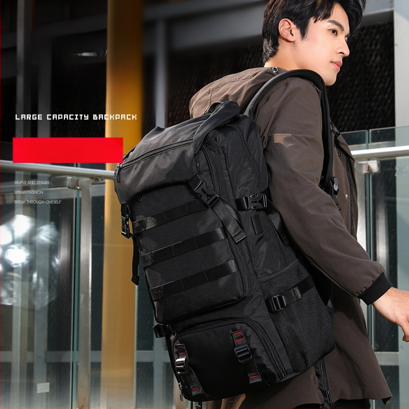 Túra hátizsák 80L kapacitással, Oxford anyagból, vízálló, tartós, légpárnás vállpánttal