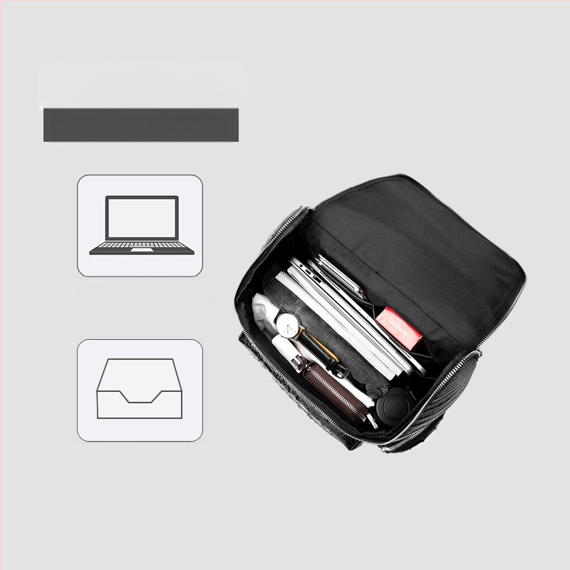 Uniszex valódi bőrből készült laptop hátizsák, 20–35L kapacitás, kompatibil 15 hüvelykes laptophoz, ívelt vállpánt, üzleti utazási stílus