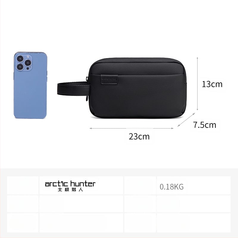 Férfi clutch táska ARCTIC HUNTER, üzleti utazásokhoz illeszkedő stílus, Oxford anyag, vízálló, üzleti utazásokhoz megfelelő