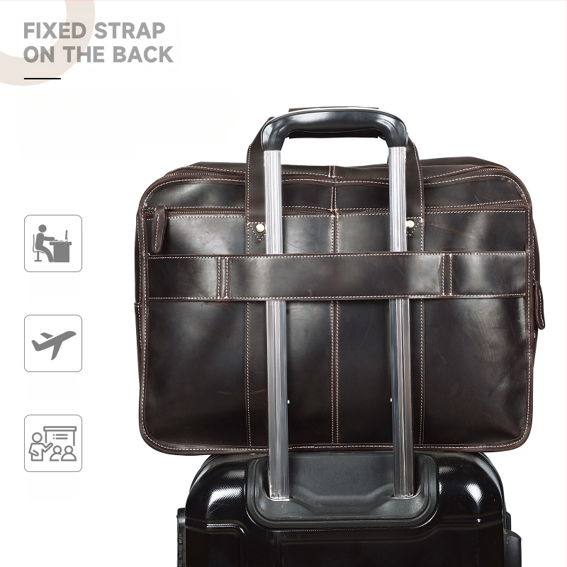 Biznesa soma no īstas ādas, pirmās kārtas liellādas āda, nodilumizturīga, oderējums no poliestera un kokvilnas, biznesa soma