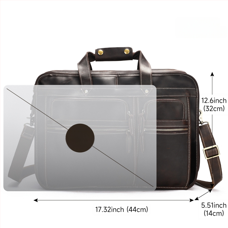 Biznesa soma no īstas ādas, pirmās kārtas liellādas āda, nodilumizturīga, oderējums no poliestera un kokvilnas, biznesa soma