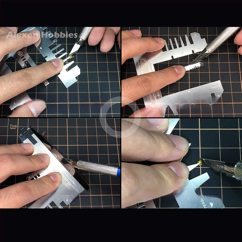 Etched Sheet Vise с помощен измерител – Ai Liechen AJ0085 Ръчно пресована метална тиска за Gundam модели