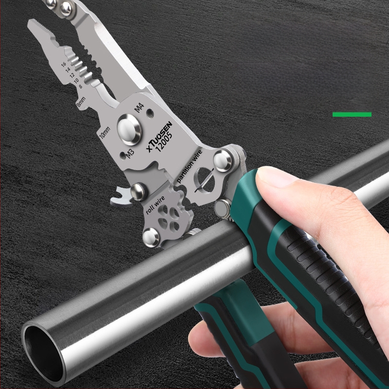 XTuosen sklopive kliješta za skidanje izolacije vodiča uz rezanje i krimpanje – oštre čeljusti, težina 0,22 kg