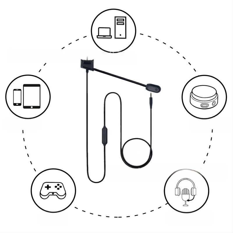 Аудио кабел за BOSE QC35 слушалки с подвижен микрофон, златно покритие, медна сърцевина висока чистота, гъвкав ТПЕ кабел, ROHS съвместим