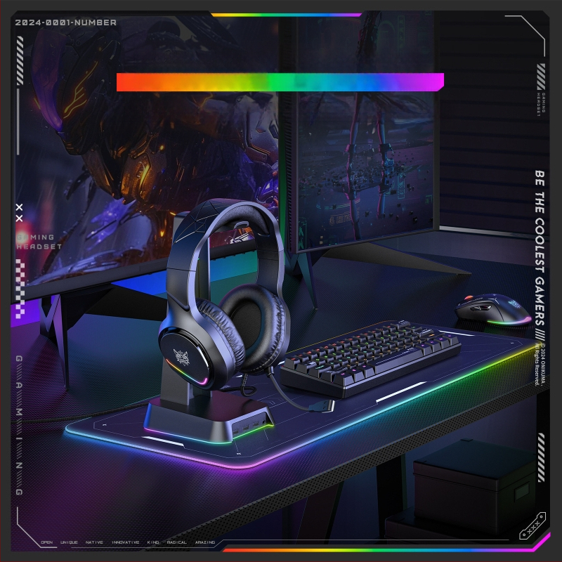 ONIKUMA X31 жично гейминг хедсет – модел X31, марка ONIKUMA, издаден през 2024 г.; комплект съдържа слушалки, ръководство и адаптер