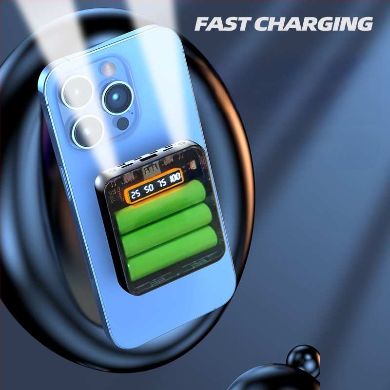 Διαφανές power bank χωρίς συγκόλληση για 3x18650 κυψέλες με ενσωματωμένο καλώδιο φόρτισης