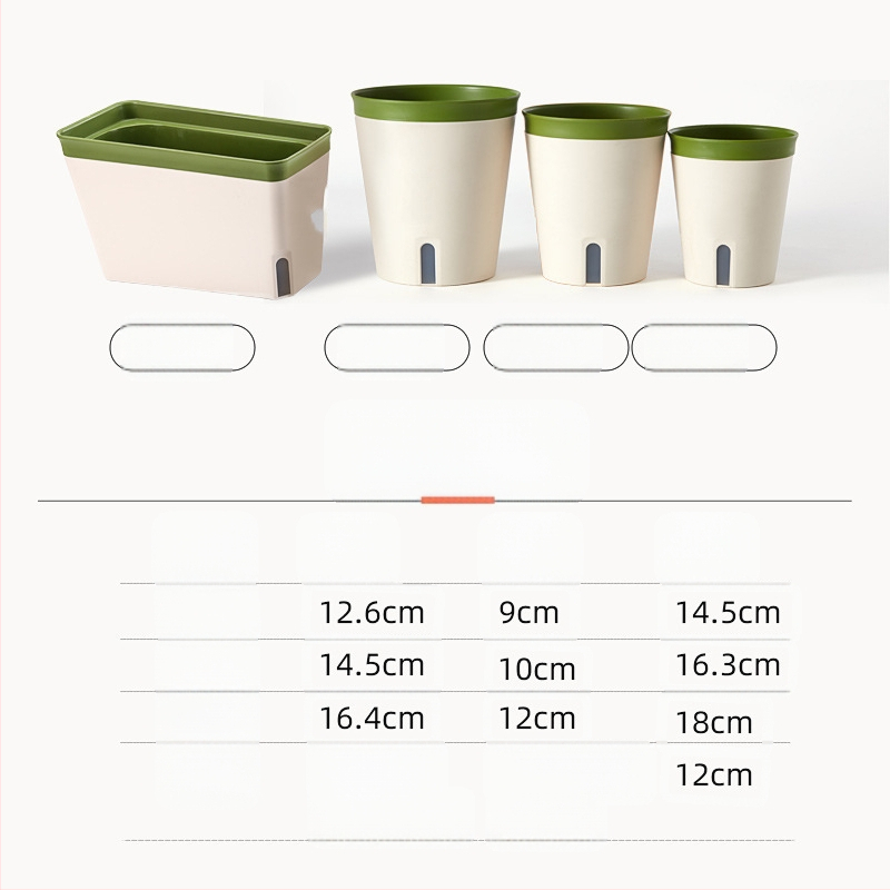 Саксия за цветя, японски стил, от смола, самополивна, дишаща, устойчива на корозия, за настолен или подов монтаж