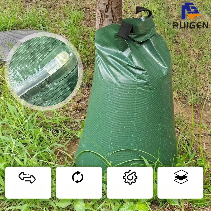 Sac de irigare prin picurare pentru grădină, reutilizabil pentru pomi fructiferi, prevenire secetă (20 galoni, PVC)