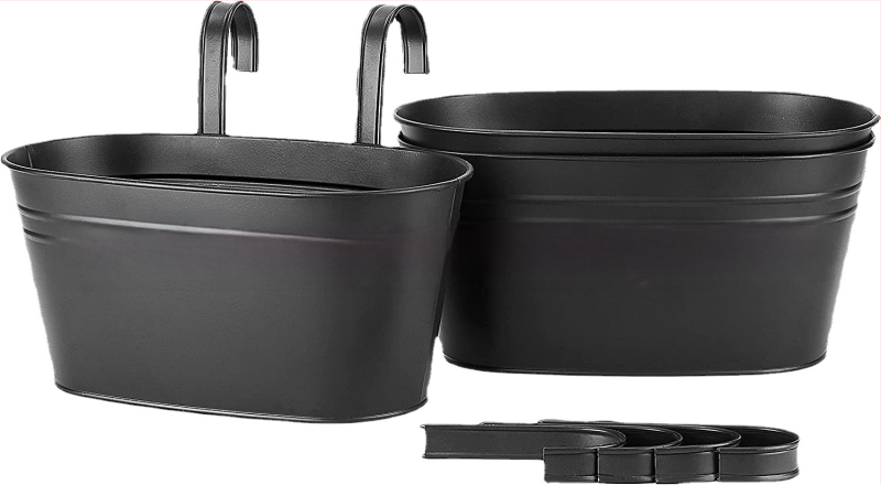 Саксия за стена, висящ контейнер, пасторален стил, желязо, 0,8 кг, галванизиран метал