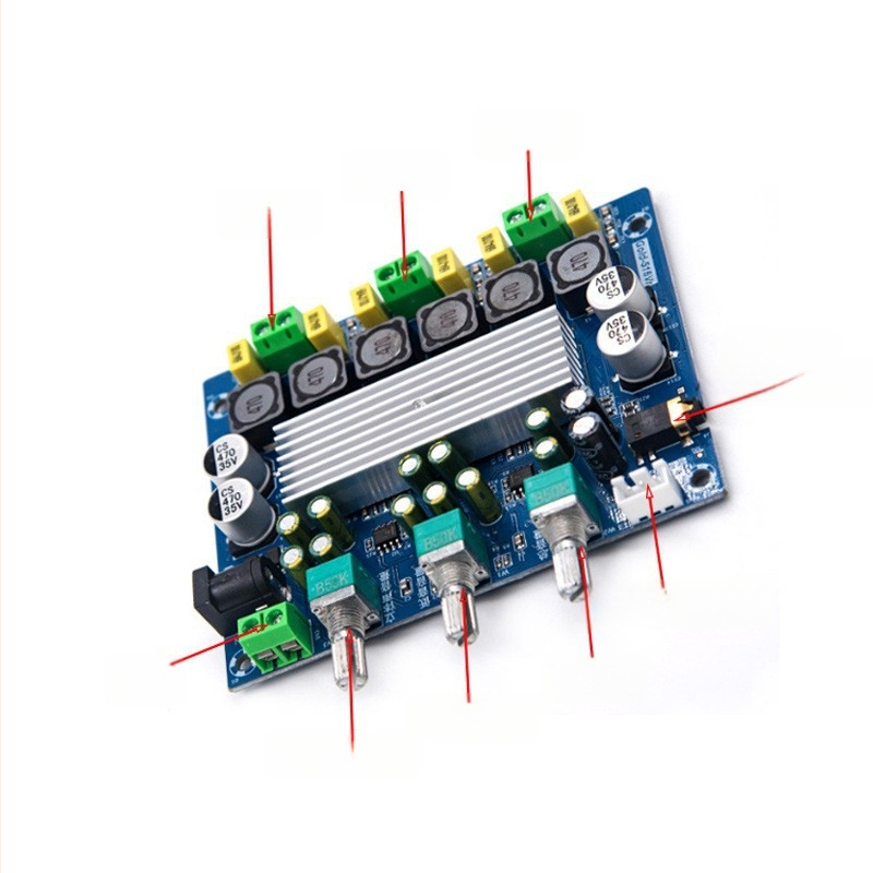 Усилвател TPA3116, цифрова усилвателна платка, 2.1-канален, 2×50W + 100W, клас D, висока вярност на звука