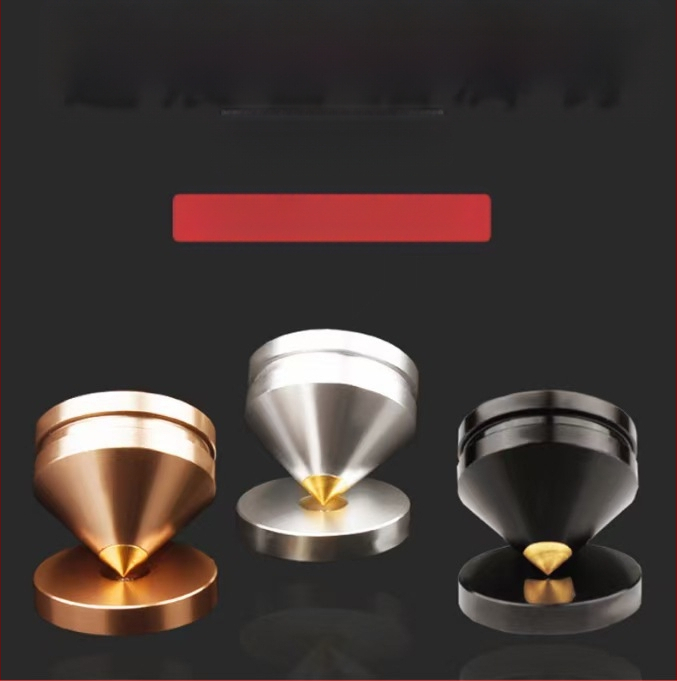 Αλουμινένια πόδια για ηχεία και εξοπλισμό ήχου με αντιδονητικές βάσεις (υλικό: κράμα αλουμινίου; εφαρμογή: ηχεία, CD-παίκτης, ενισχυτές; λειτουργία: απορρόφηση κραδασμών)