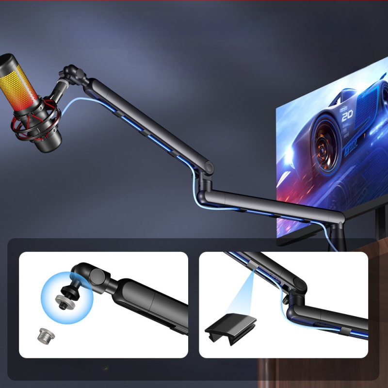 RODD AK-55 Βάση Μικροφώνου με Κρυφό Καλώδιο, Ρυθμιζόμενη Αρθρωτική Κίνηση για Μικρόφωνα και Κινητές Συσκευές