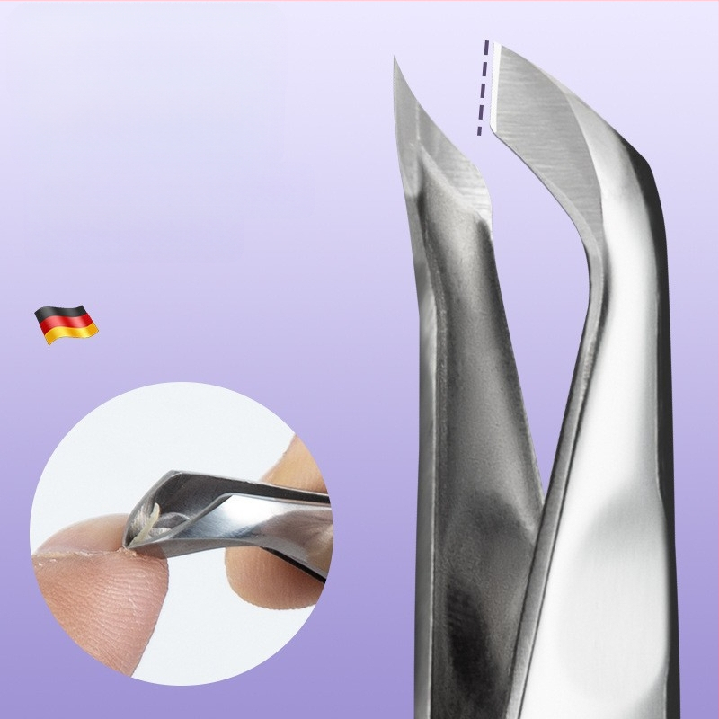 Senten Rusijos stiliaus nerūdijančio plieno kutikulos žnyplės su kampiniu ašmeniu, profesionali nagų priežiūra, odelių šalinimas
